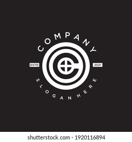 initials letter C circular silhouette logo design