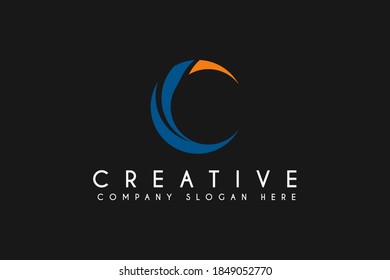 initials letter C logo design. Vector Letter C company logo. Usable for business,technology. Flat Vector Logo Design Template Element