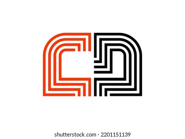 Initials Letter CD Logo design for brand logo