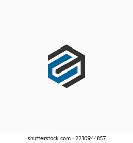 Initialen Buchstaben cm Hexagon Logo Design Vektorgrafik-Vorlage
