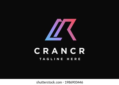 Initialen Buchstaben CR Logo Design Vektorgrafik. Letter CR geeignet für Logos von Unternehmen und Technologieunternehmen.