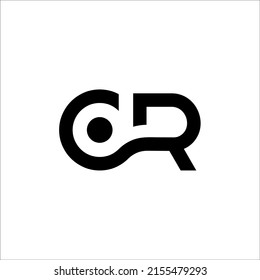 initials letter CR logo vector in white background