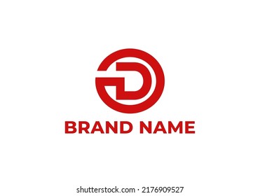 Initials Letter D Circle Logo monogram design