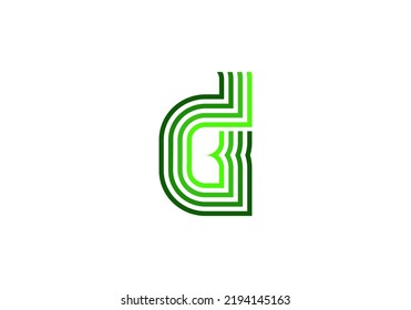 Initials Letter D Logo design for brand logo