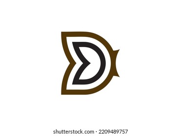 Initials Letter D Logo design for brand logo