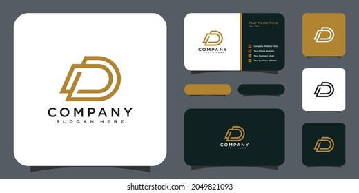 initials letter D logo vector design template and business card