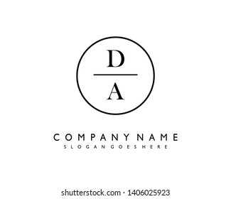 initials letter DA handwriting logo vector template