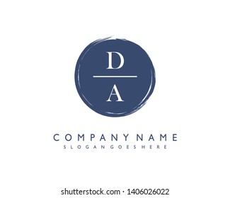 initials letter DA handwriting logo vector template