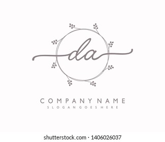 initials letter DA handwriting logo vector template