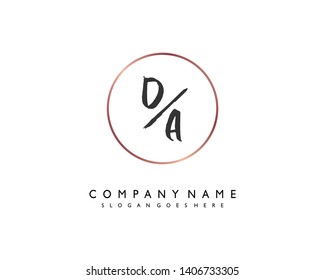 initials letter DA handwriting logo vector template