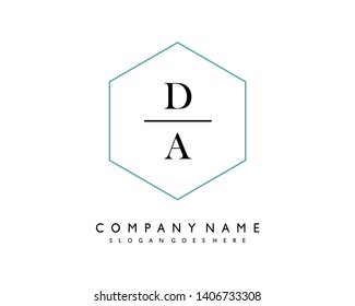 initials letter DA handwriting logo vector template