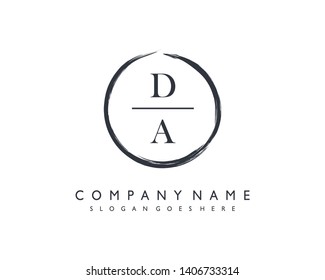 initials letter DA handwriting logo vector template