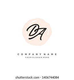 initials letter DA handwriting logo vector template