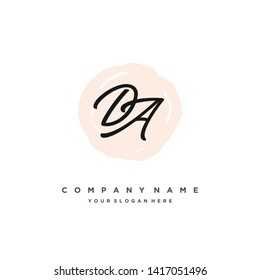 initials letter DA handwriting logo vector template