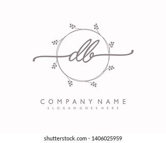 initials letter DB handwriting logo vector template