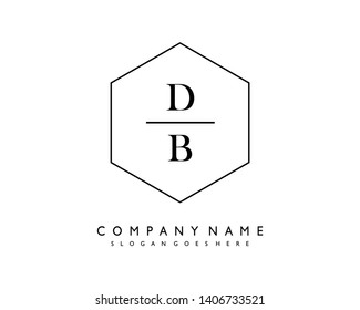 initials letter DB handwriting logo vector template