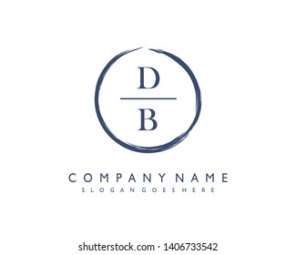 initials letter DB handwriting logo vector template