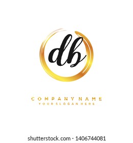 initials letter DB handwriting logo vector template