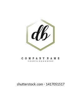 initials letter DB handwriting logo vector template