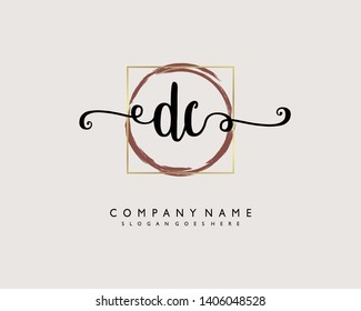 initials letter DC handwriting logo vector template