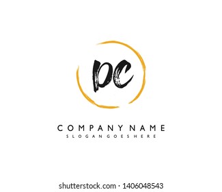 initials letter DC handwriting logo vector template
