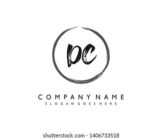 initials letter DC handwriting logo vector template