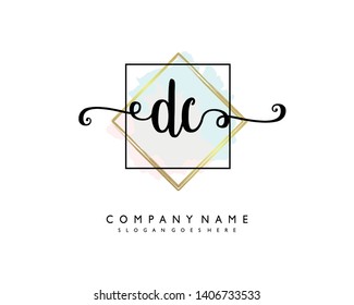 initials letter DC handwriting logo vector template