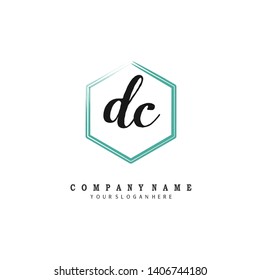 initials letter DC handwriting logo vector template