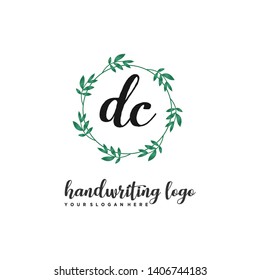 initials letter DC handwriting logo vector template