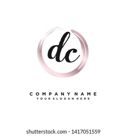 initials letter DC handwriting logo vector template
