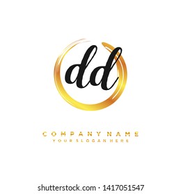 initials letter DD handwriting logo vector template