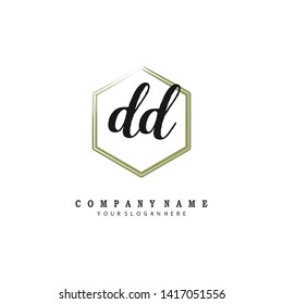 initials letter DD handwriting logo vector template