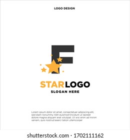 Initialen für das Logo "F" mit Stern auf weißem Hintergrund