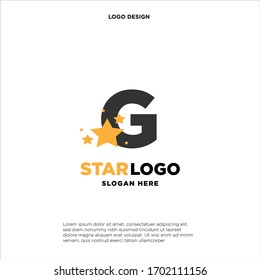 Initialen für das Logo "G" mit Stern auf weißem Hintergrund
