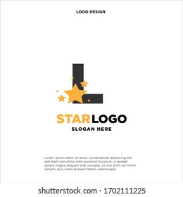 Initialen für das Logo "L" mit Stern auf weißem Hintergrund