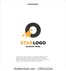 Initialen des Buchstabendesign-Logos "O" mit Stern auf weißem Hintergrund