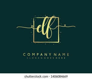 initials letter DF handwriting logo vector template