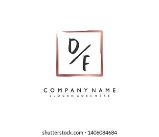 initials letter DF handwriting logo vector template
