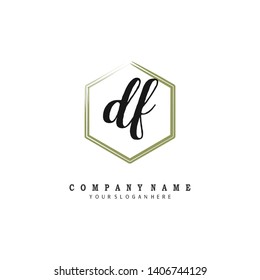 initials letter DF handwriting logo vector template
