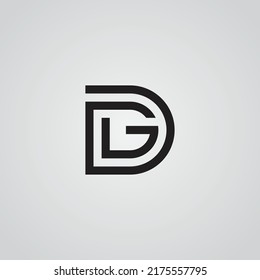 Letra inicial modelo de diseño de logotipo minimalista DG D G