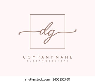 initials letter DG handwriting logo vector template