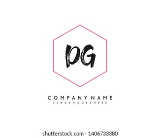 initials letter DG handwriting logo vector template