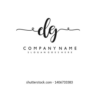 initials letter DG handwriting logo vector template