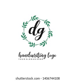 initials letter DG handwriting logo vector template