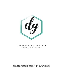 initials letter DG handwriting logo vector template