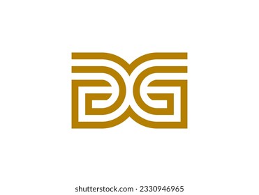 Diseño del logotipo de la carta inicial DG para el logotipo de la empresa