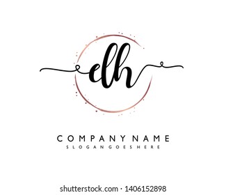 initials letter DH handwriting logo vector template