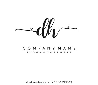 Initials Letter Dh Handwriting Logo Vector Stock Vector (Royalty Free ...