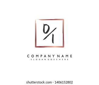 initials letter DI handwriting logo vector template