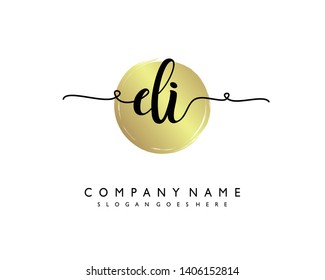 initials letter DI handwriting logo vector template